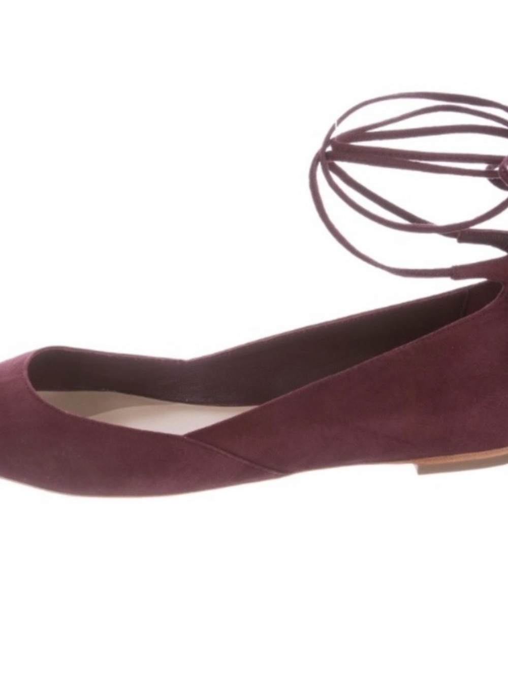 Loeffler Randall (Neiman Marcus) Burgundy Suede Lace-Up Ballet Flat -